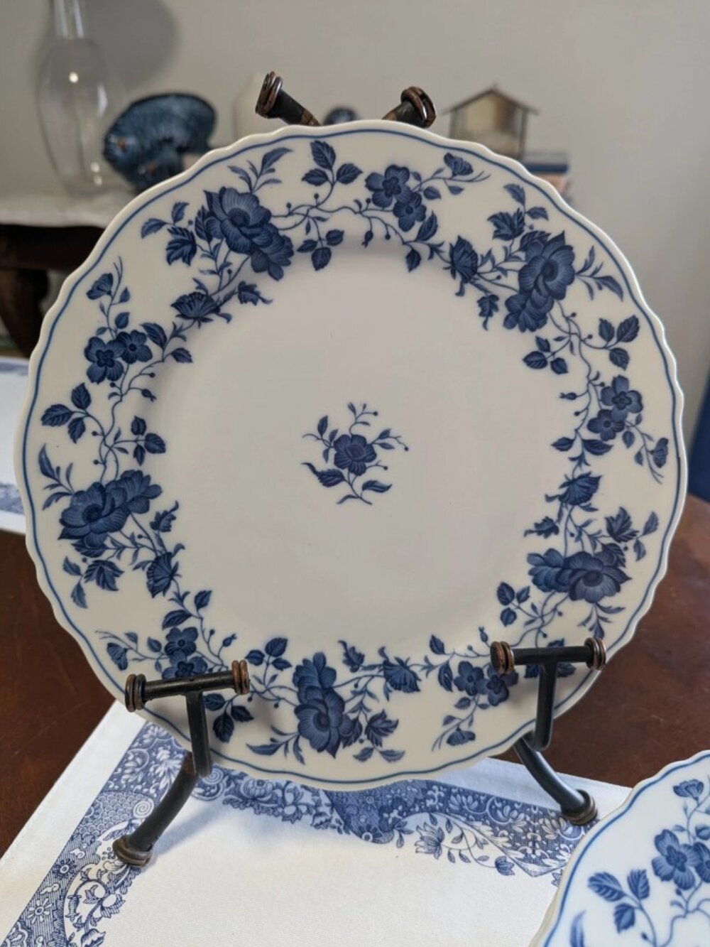 Royal Meissen Fine China Floral Blue Dinner Plates Set of 10